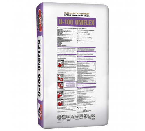 Плиточный клей ЮНИС U-100 UNIFLEX — 25 кг Плиточный клей ЮНИС U-100 UNIFLEX — 25 кг