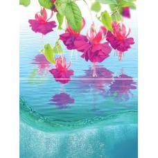 Плитка панно Муза-Керамика Ocean Flowers P2-1D240 голубой глянцевая глазурованная 40x30