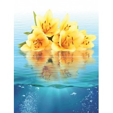 Плитка панно Муза-Керамика Ocean Flowers P2-2D240 голубой глянцевая глазурованная 40x30