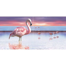 Плитка панно Ceramica Classic Flamingo разноцветный глянцевая глазурованная 100x50