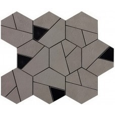 Мозаика 28.5x25 Atlas Concorde Boost Smoke Mosaico Hex Black AN69