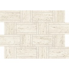 Мозаика 46.8x35 Atlas Concorde Marvel Travertine White Mosaico Basketweave AF9M