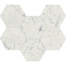 Мозаика 29x25 Италон Charme Extra Carrara Mosaico Hexagon Патинированный 620110000065