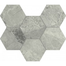 Мозаика 29x25 Италон Charme Extra Silver Mosaico Hexagon Патинированный 620110000067