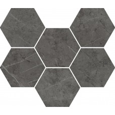 Мозаика 29x25 Италон Charme Evo Antracite Mosaico Hexagon 620110000050