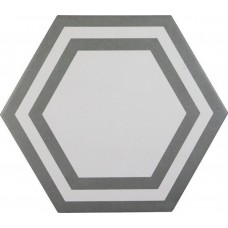 Керамогранит 23x20 Adex Pavimento Hexagono Deco Dark Gray ADPV9018