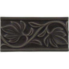 Бордюр 15x7.5 Adex Nature Relieve Hojas Charcoal ADNT5029