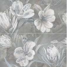 Плитка панно Opale Grey Flower Азори 63x63