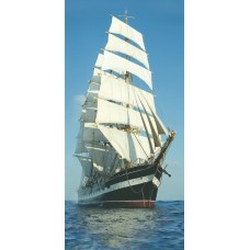 Плитка панно Cerrol Porto Tall Ship голубой глянцевая глазурованная 125x60