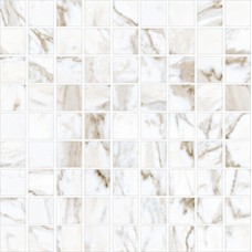 Плитка мозаика Kerranova Marble Trend K-1001/LR/m01/300x300x10 белый лаппатированная глазурованная 30x30