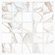 Плитка мозаика Kerranova Marble Trend K-1001/MR/m14/307x307x10 белый неполированная матовая глазурованная 30.7x30.7